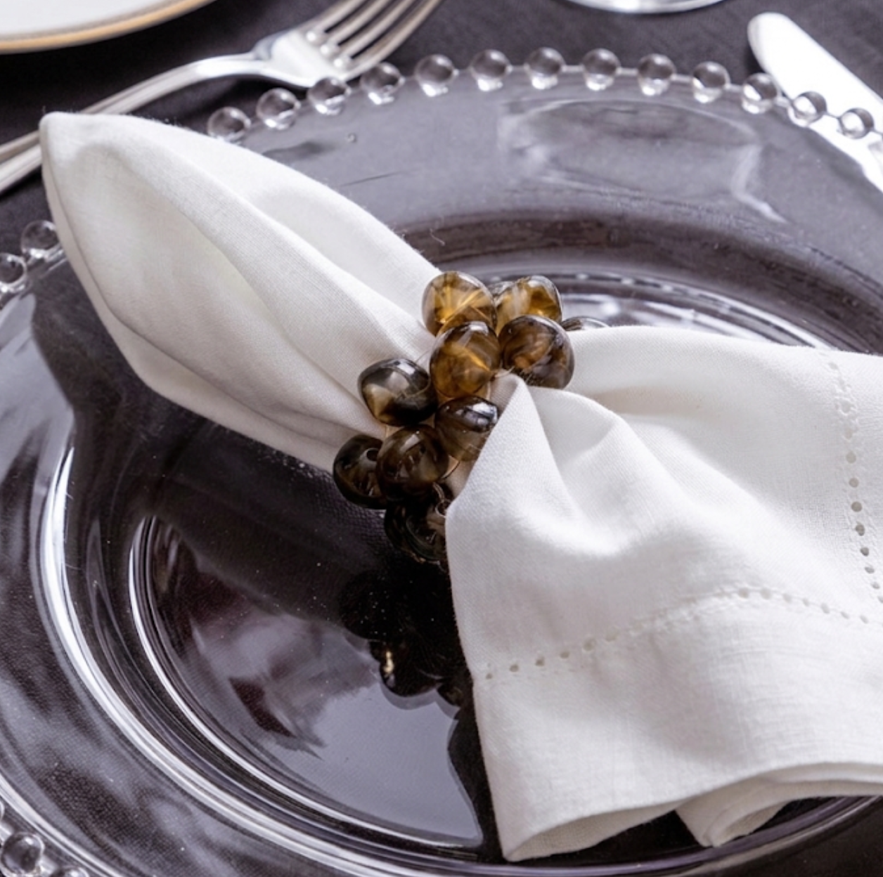 Smoky Marble Napkin Rings / 1 pc