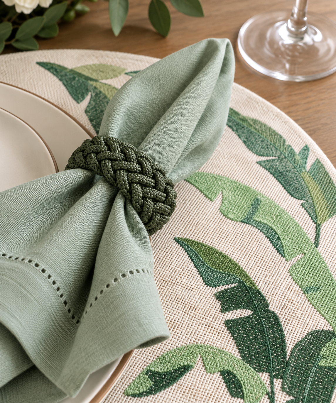 Emerald Cord Napkin Rings/ 1PC | Details Panamá