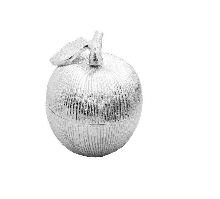 Silver Apple Shaped Honey Jar With Spoon