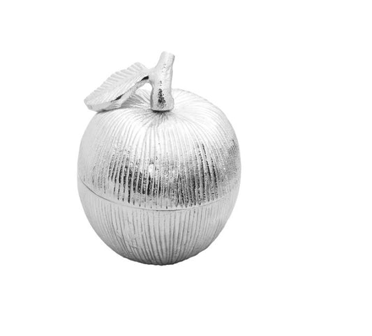 Silver Apple Shaped Honey Jar With Spoon