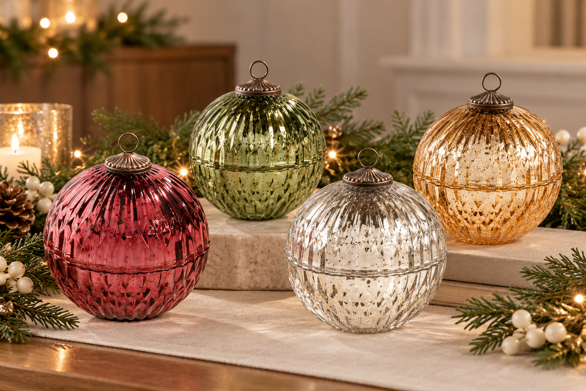 Winter White Mercury Ornament Candle
