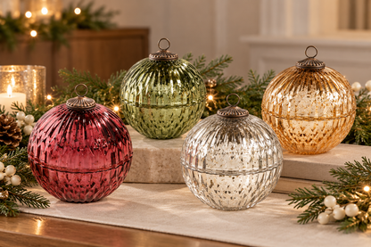 Winter White Mercury Ornament Candle