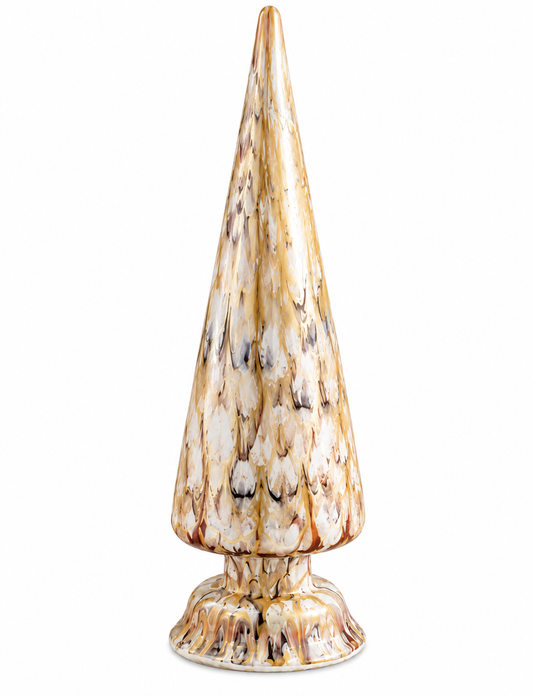 Gold & White Painted Christmas Trees | Details Panamá