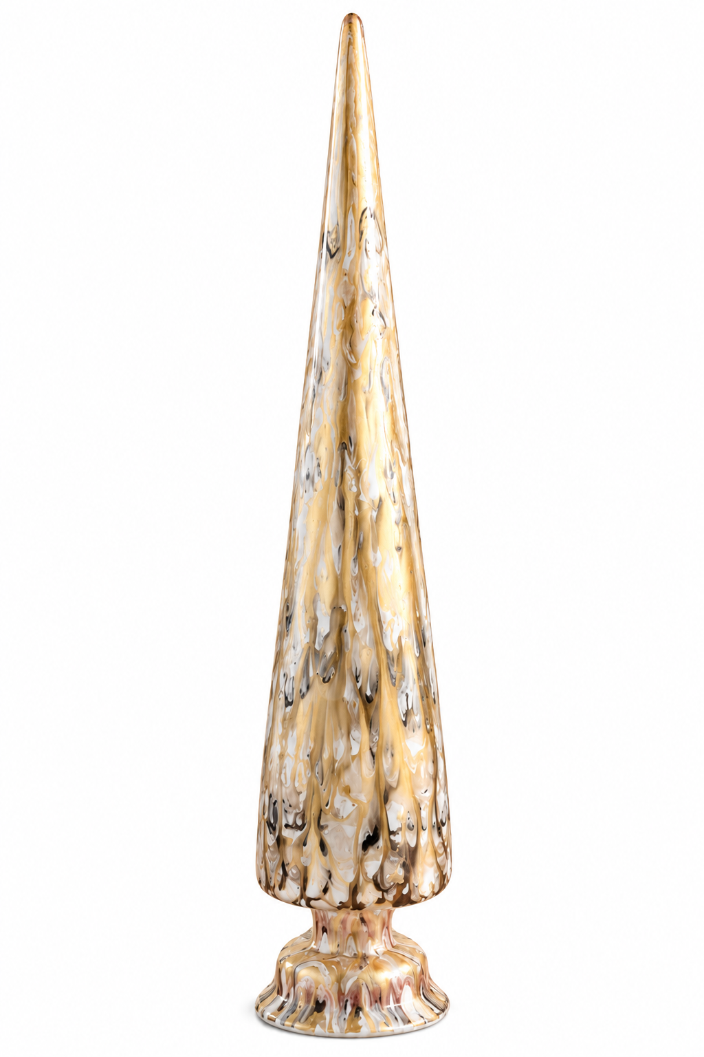 Gold & White Painted Christmas Trees | Details Panamá