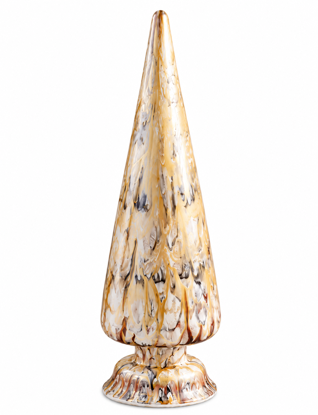 Gold & White Painted Christmas Trees | Details Panamá