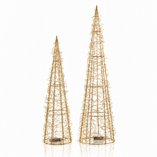 Holiday Gold Wire Led Trees