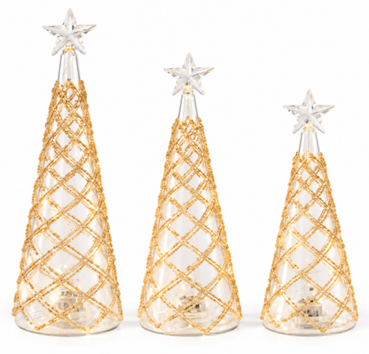 Clear Glass Led Tree Beige | Details Panamá
