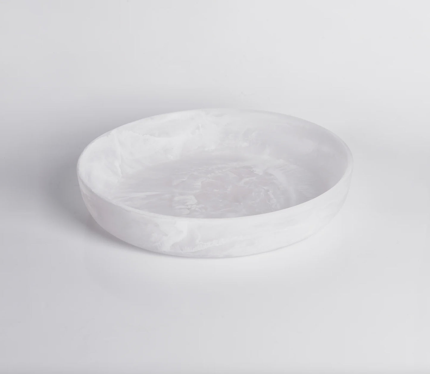 Round Platter White Swirl