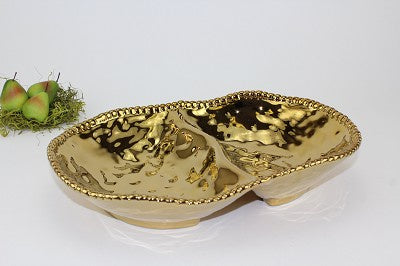 CER-Gold 2 Section Serving Bowl