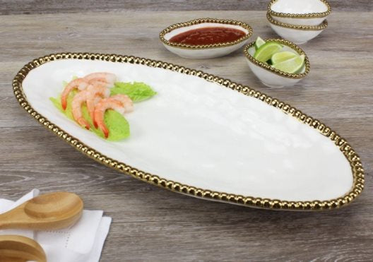 CER-White Gold Oval Serving Piece