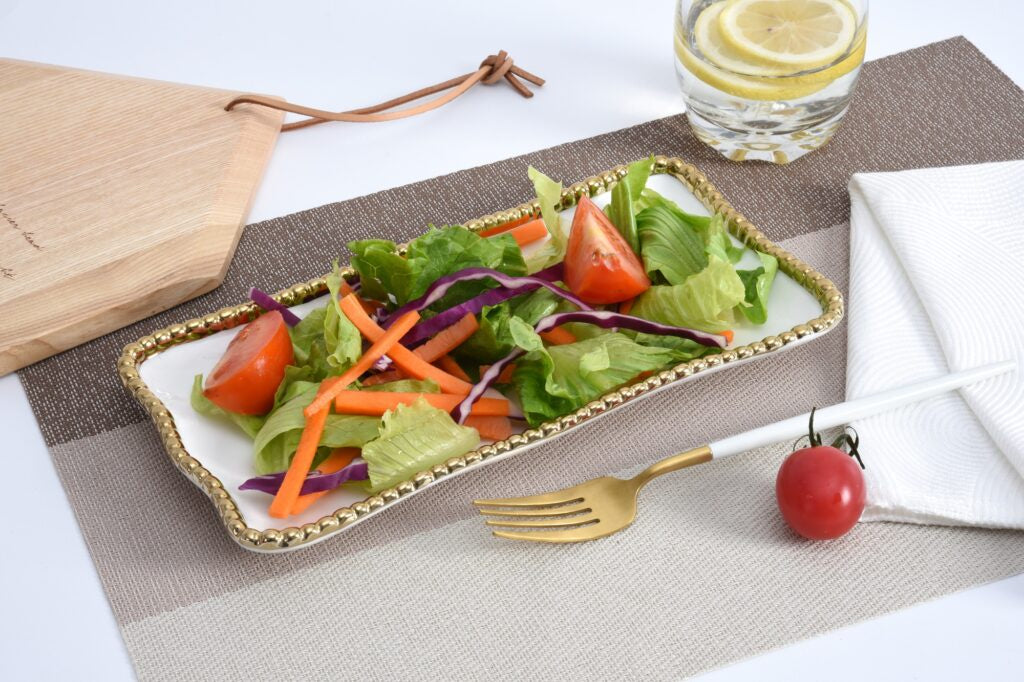CER-White Gold Small Rectangular Tray