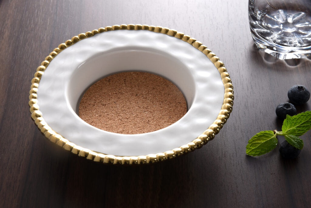 CER-White Gold Wine Bottle Coaster