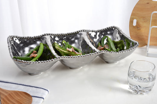 CER-Silver 3 Section Serving Platter
