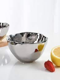 CER-Shiny Silver Medium Bowl