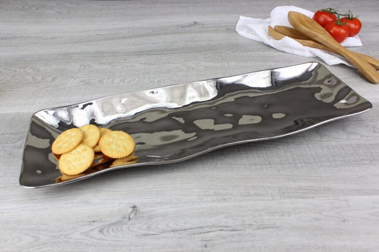 CER-Shiny Silver Rectangular Serving Piece