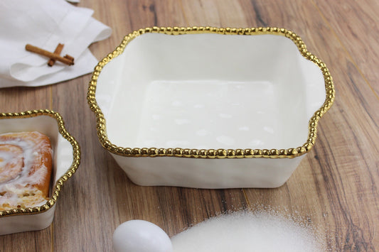 CER-White Gold Square Baking Dish