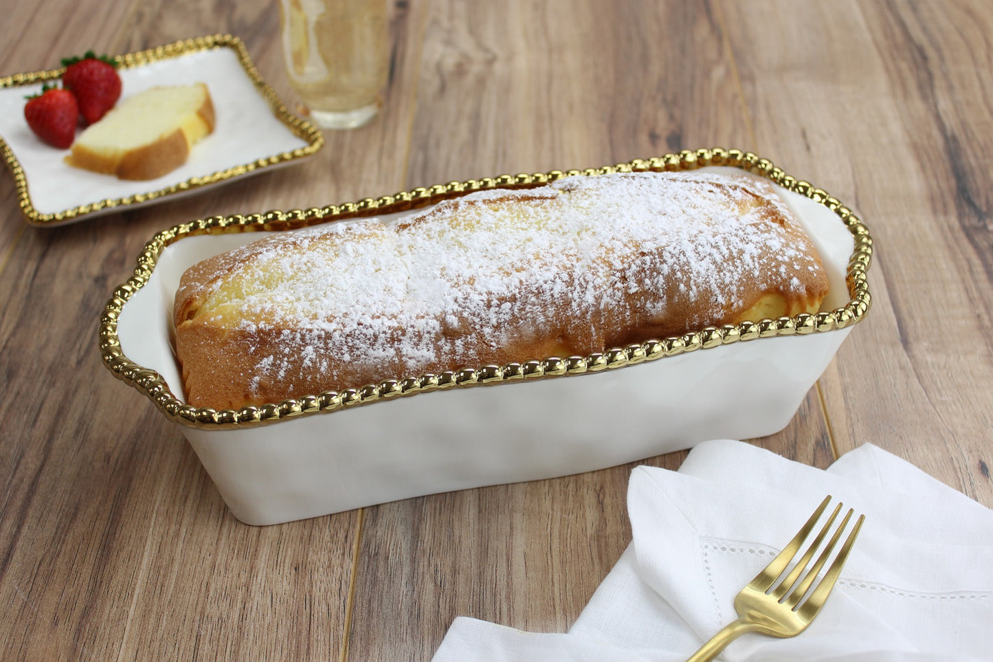 CER-White Gold Loaf Baking Dish