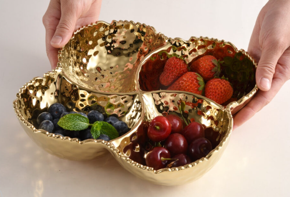 CER-Gold Hammered Finish 4 Section Bowl