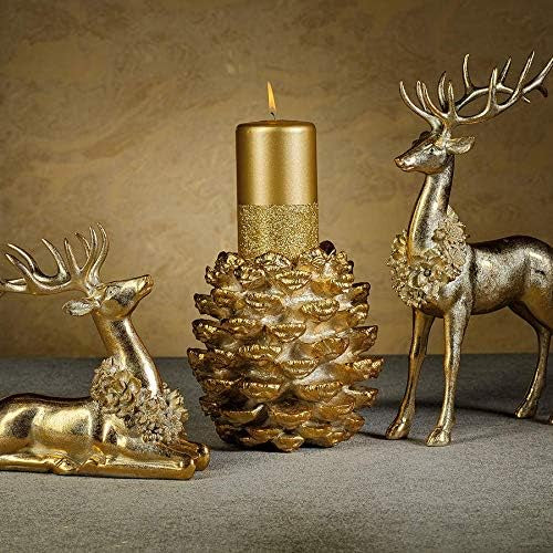 Golden Pinecone Pilar Holder