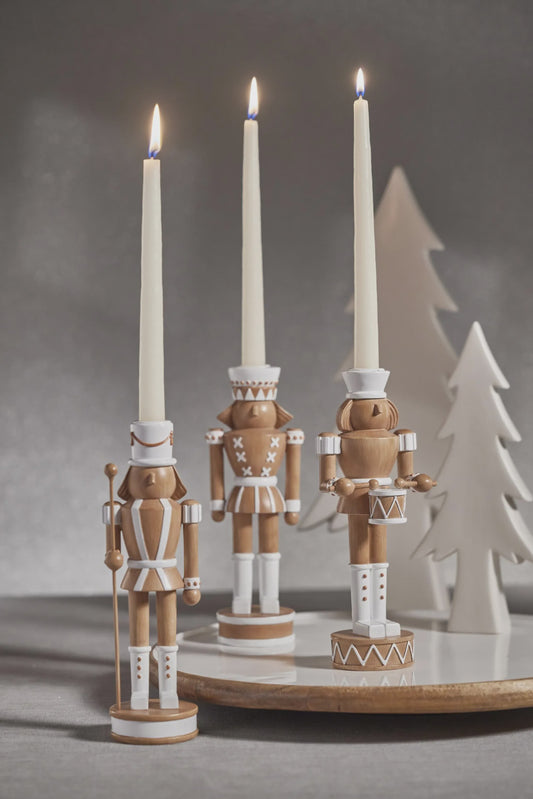 Wood Nutcracker Taper Holders