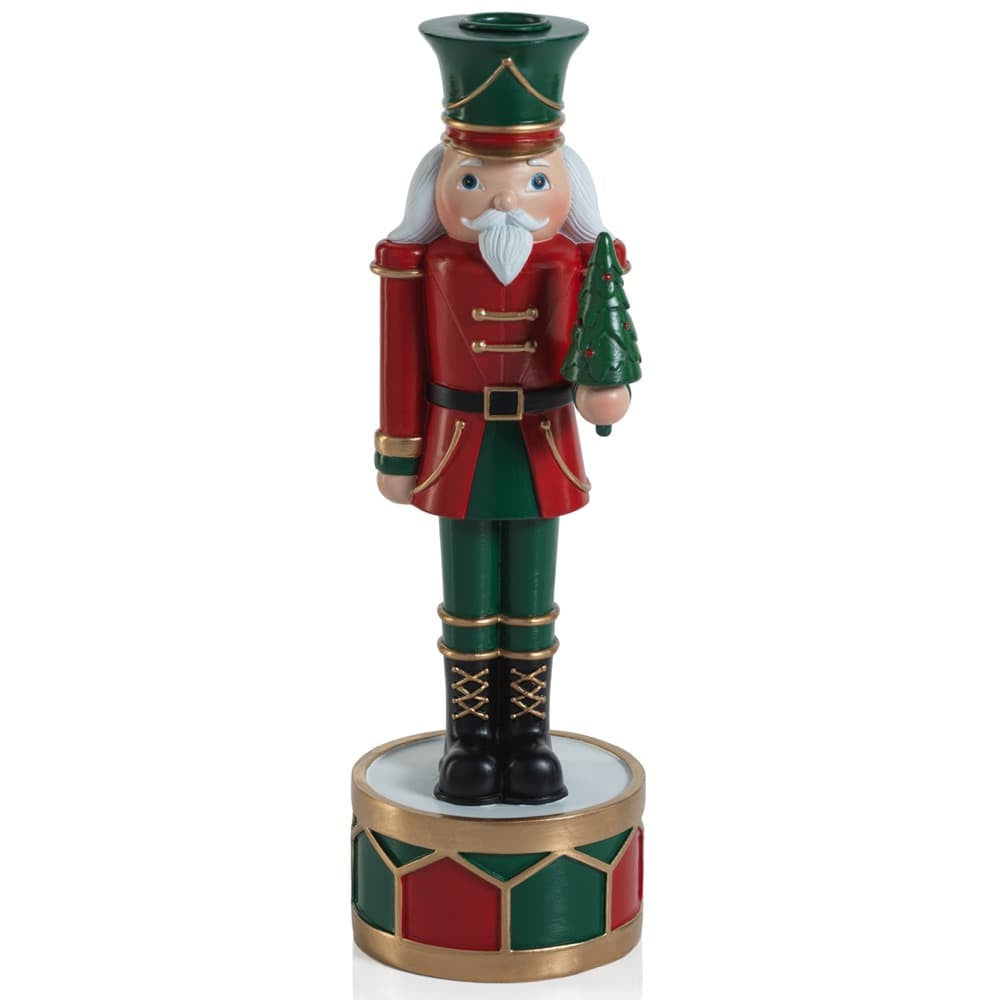 Red & Green Nutcracker Taper Holder