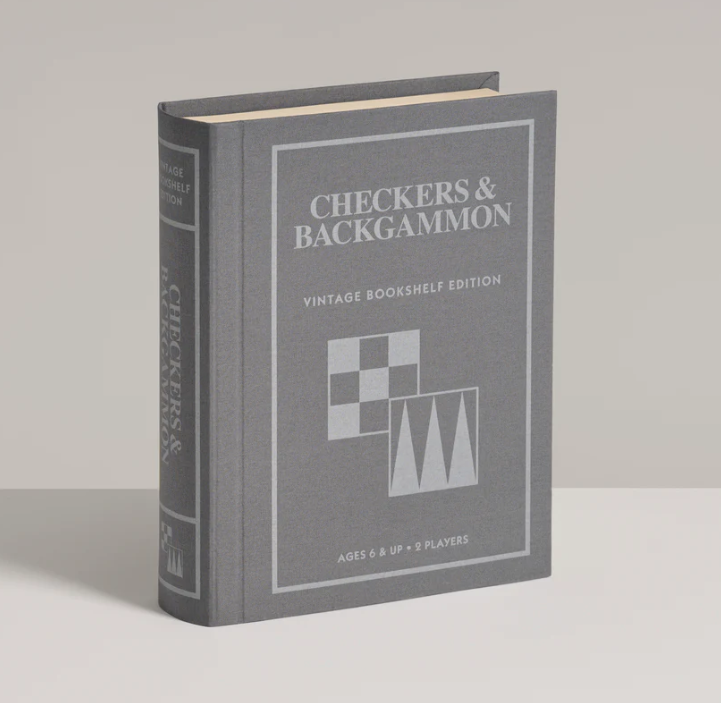 Checkers Backgammon Vintage Bookshelf Edition