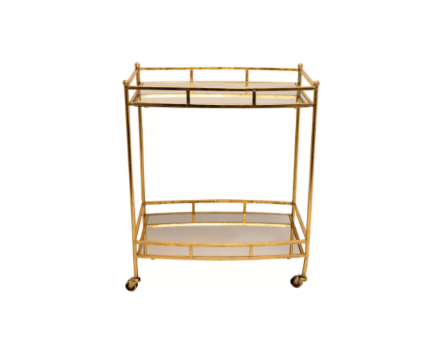 Gold Metal 2 Tier Bar Cart