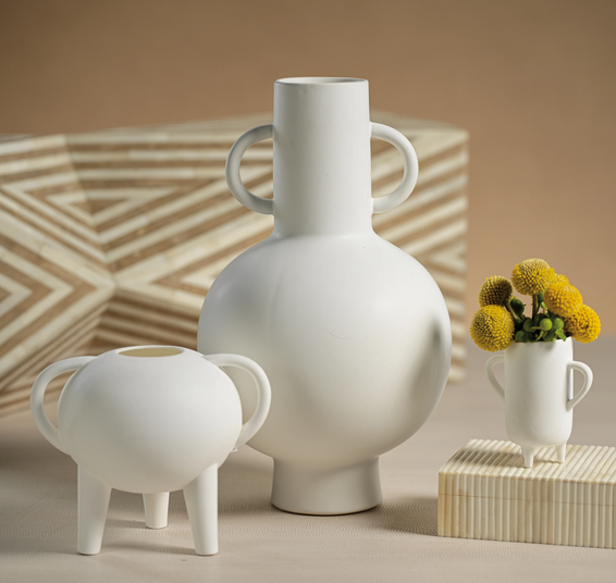 Aarhus White Stoneware Vase