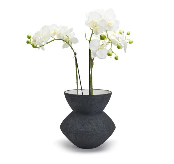 Black Textured Ceramic Vase