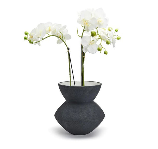 Black Textured Ceramic Vase