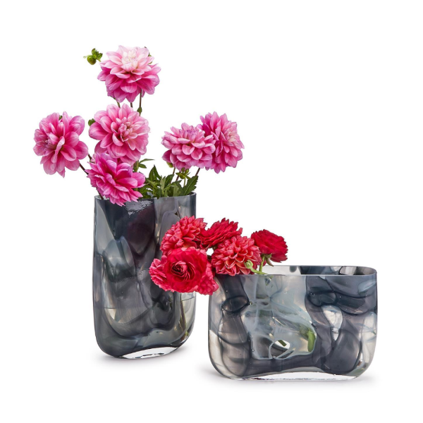 Handblown Glass Vase Grey S