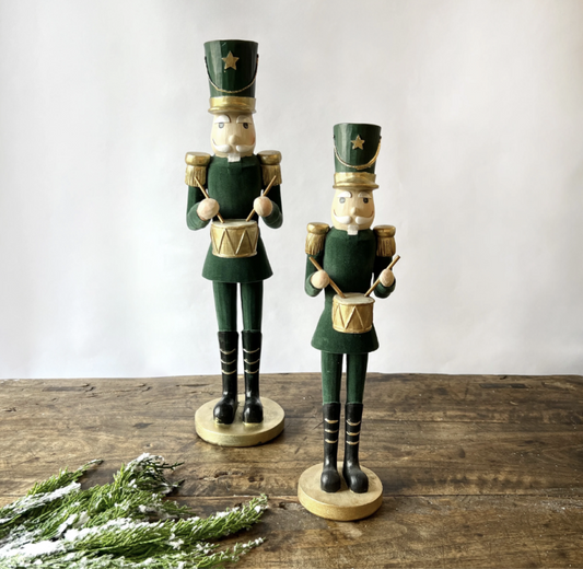 Dark Green Velvet & Gold Soldier W/Drums