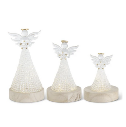 Handcrafted Spun Glass Led Angel S