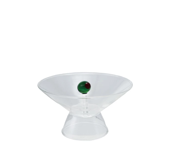 Olive Footed Glass Bowl