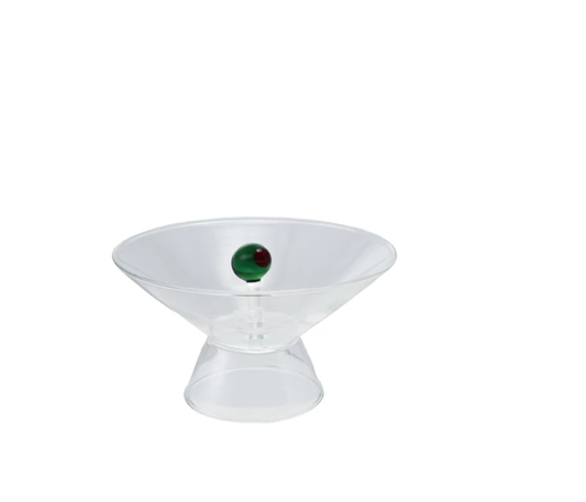 Olive Footed Glass Bowl