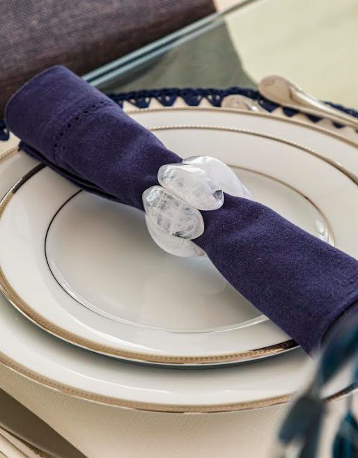 Snow Stone Napkin Rings / 1 pc