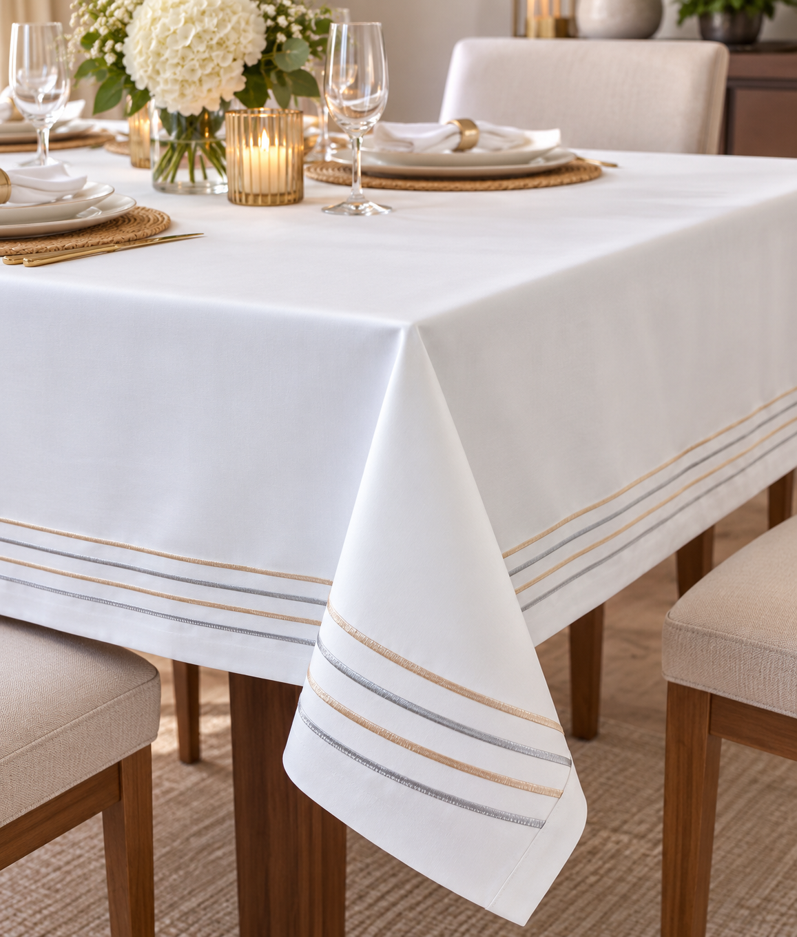 Metallic Lines Tablecloths | Details Panamá