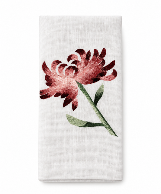 White Big Flower Napkin | Details Panamá