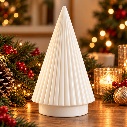 Ribbed White Ceramic Christmas Trees | Details Panamá