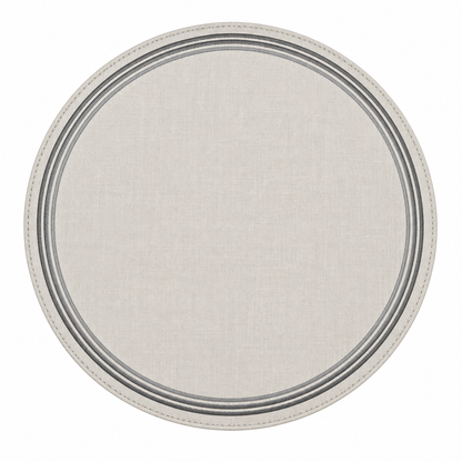 Round Placemat With 3 Lines Embroidery | Details Panamá
