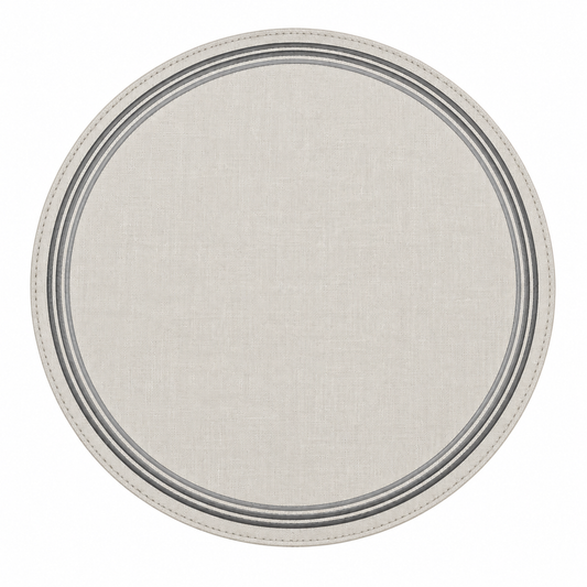 Round Placemat With 3 Lines Embroidery | Details Panamá