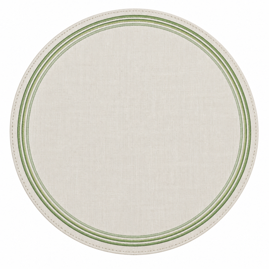 Round Placemat With 3 Lines Embroidery | Details Panamá