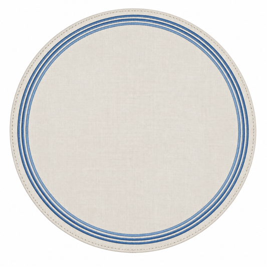 Round Placemat With 3 Lines Embroidery | Details Panamá