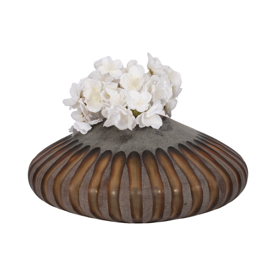 Abbot Aged Bronze Glass Vases