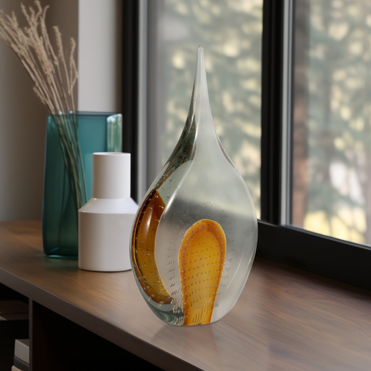 Amber Crystal Tear Drop