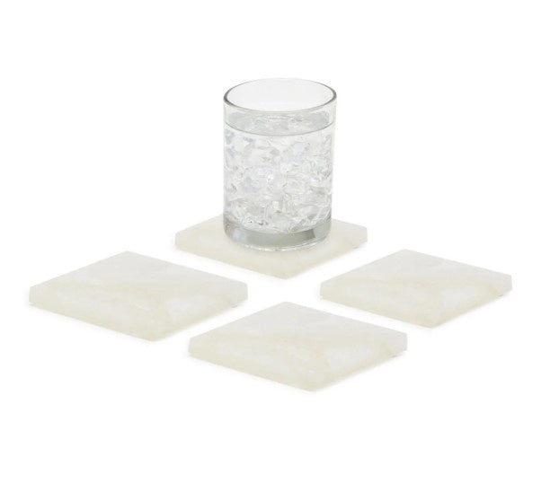 White Quartz Coaster S/4