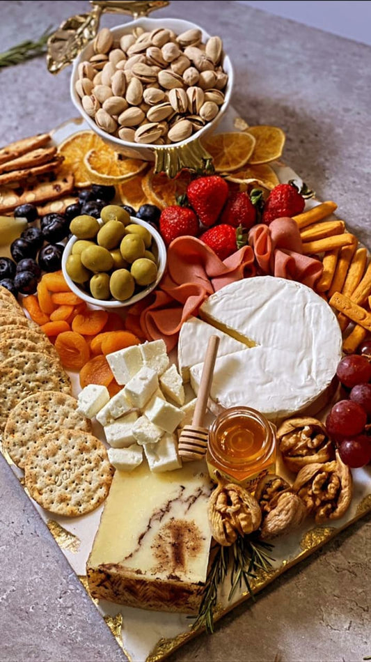 White Marble Challah Board