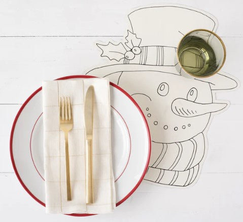 Die Cut Coloring Snowman Placemats | Details Panamá