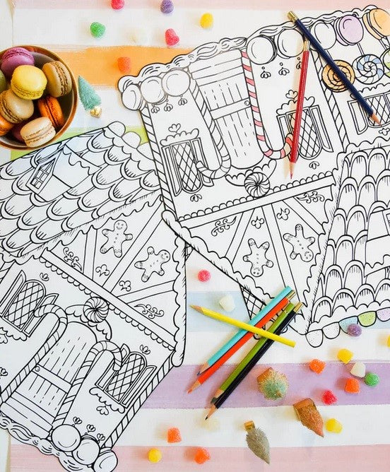 Gingerbread House Coloring Placemats