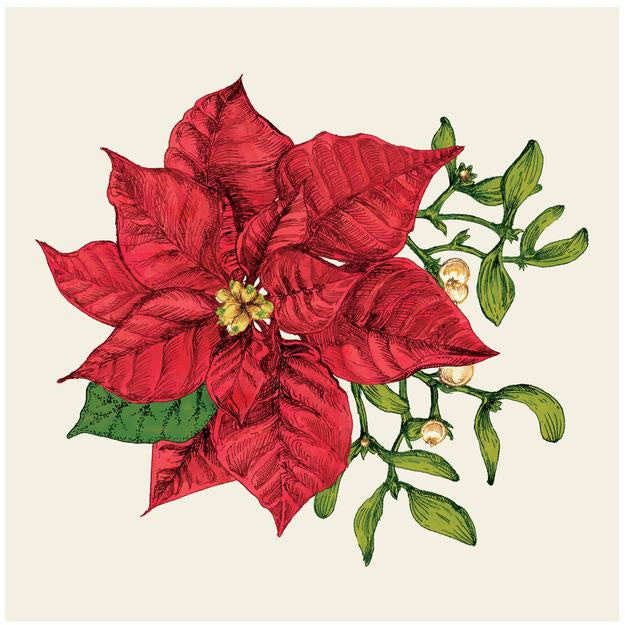 Poinsettia Cocktail Napkins red